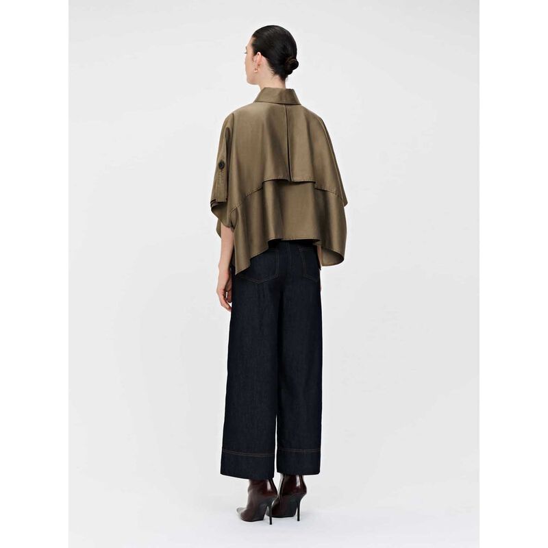 Veronika Maine Luxe Twill Trench Cape image number 1